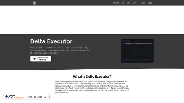 deltaexecuter.com screenshot