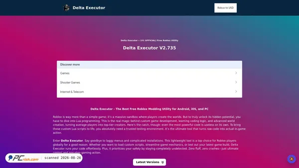 deltaexecutor.net screenshot