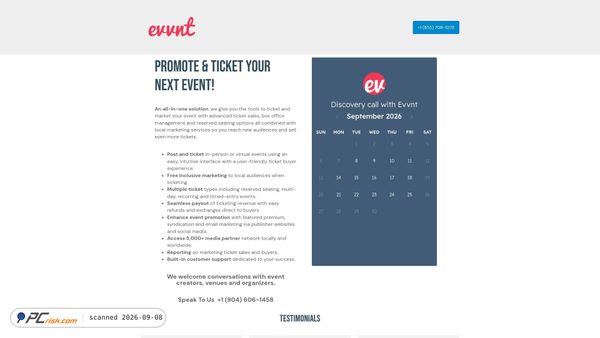 Zrzut ekranu demo.evvnt.com