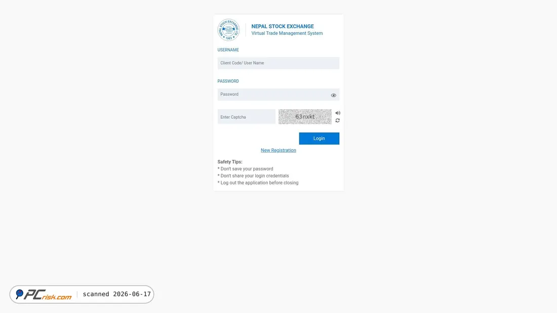 Screenshot of demotrading.nepalstock.com