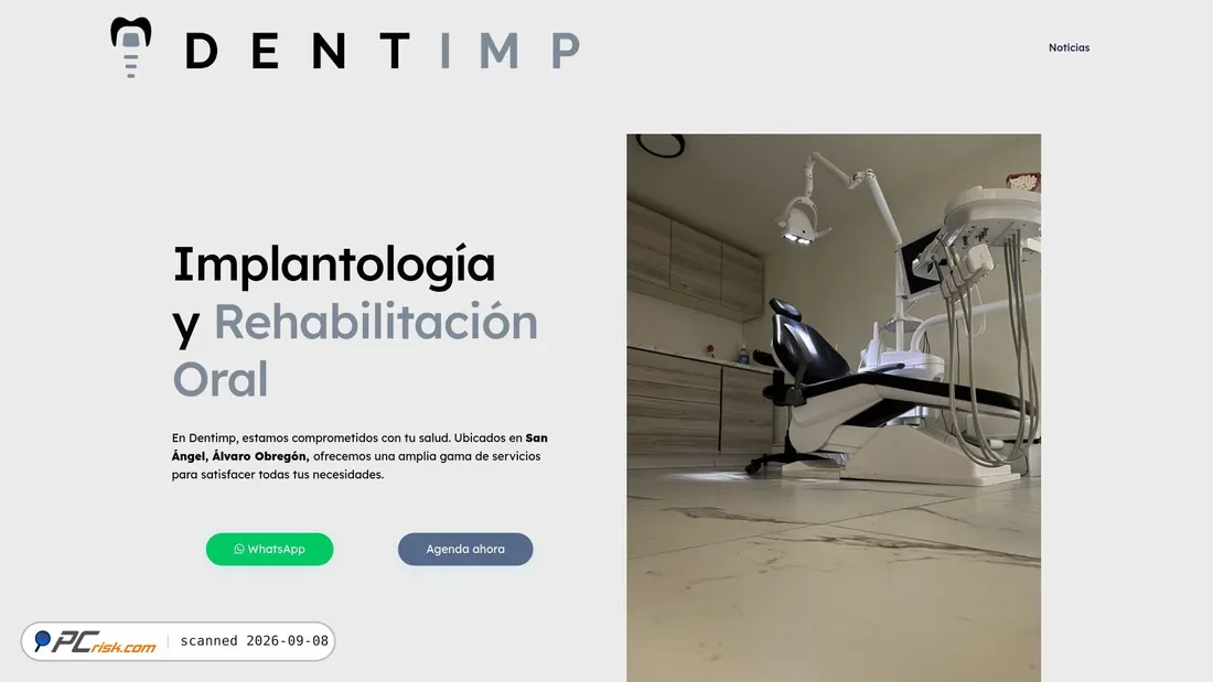 Screenshot van dentimp.com
