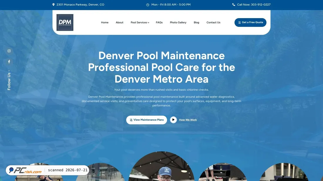 Screenshot of denverpoolmaintenance.com
