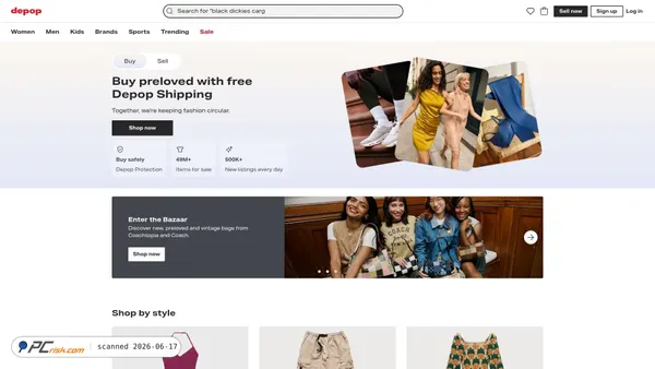 depop.com screenshot