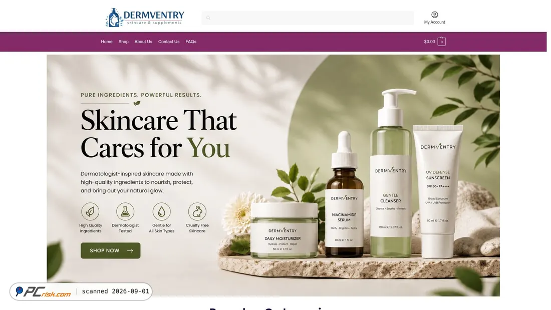 Screenshot of dermventry.com