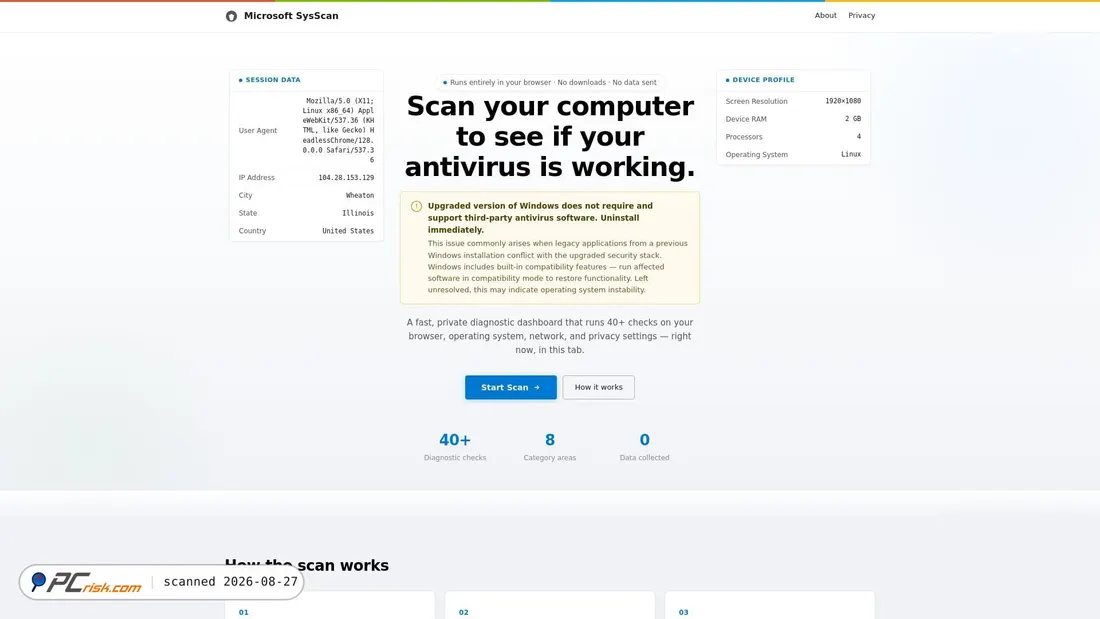 Screenshot of detsysscanner.com