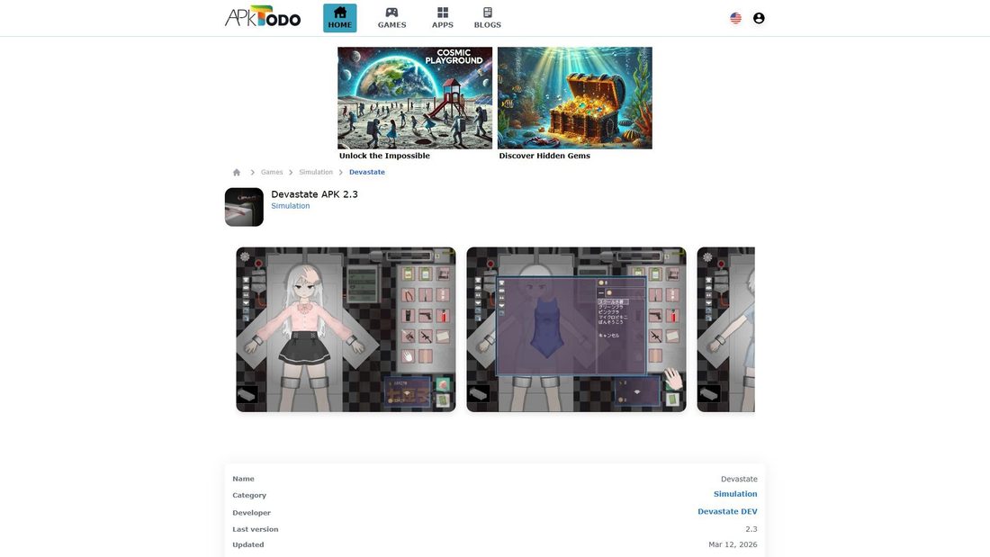 Screenshot of devastate.apktodo.io
