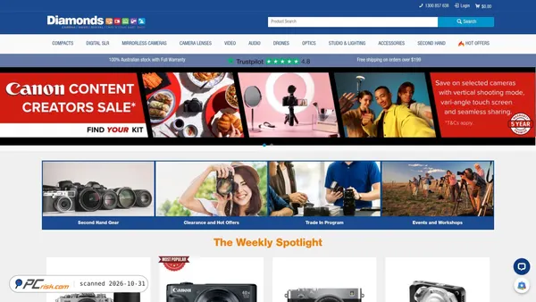 diamondscamera.com.au Screenshot