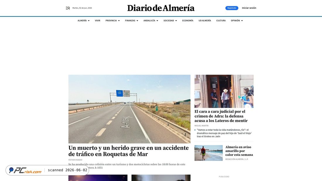 Zrzut ekranu diariodealmeria.es