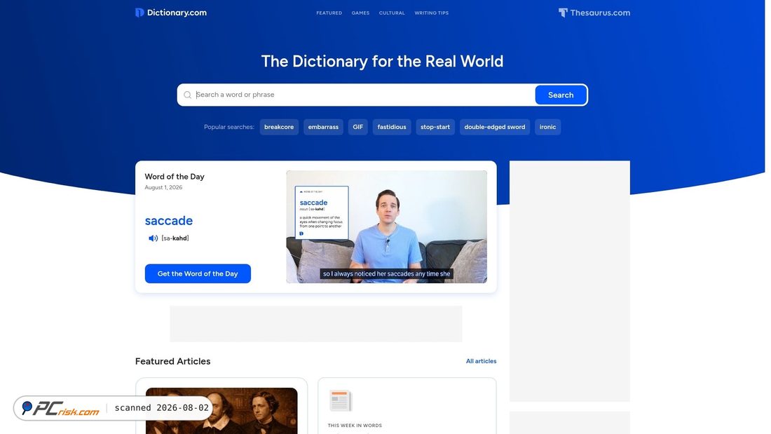 Screenshot von dictionary.com