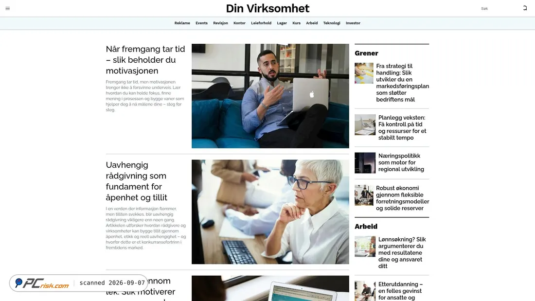 Screenshot of dinvirksomhet.no