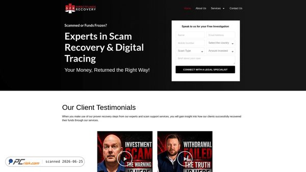 directfundsrecovery.com screenshot