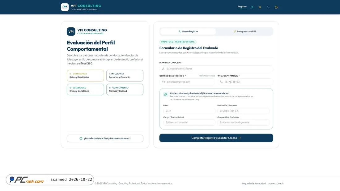 Screenshot van disc-vpiconsulting.ai.studio