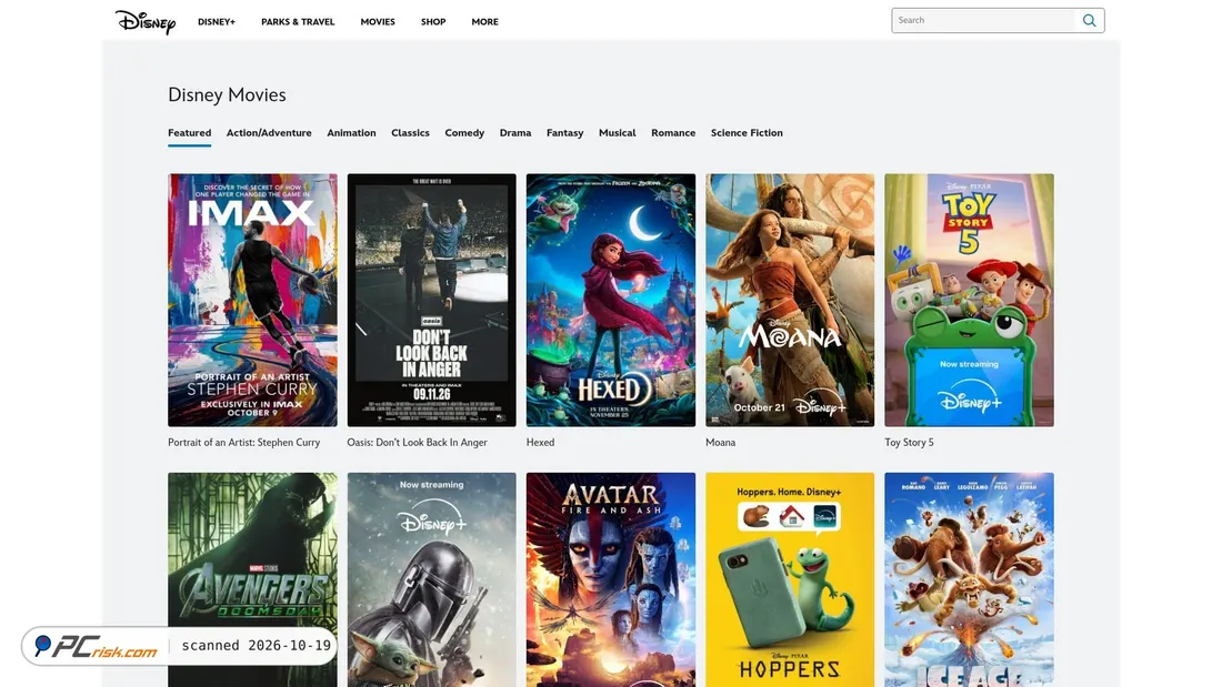 Screenshot of disneydvd.go.com