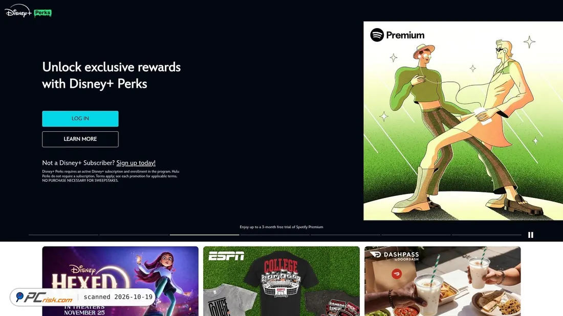 Screenshot von disneymovierewards.com