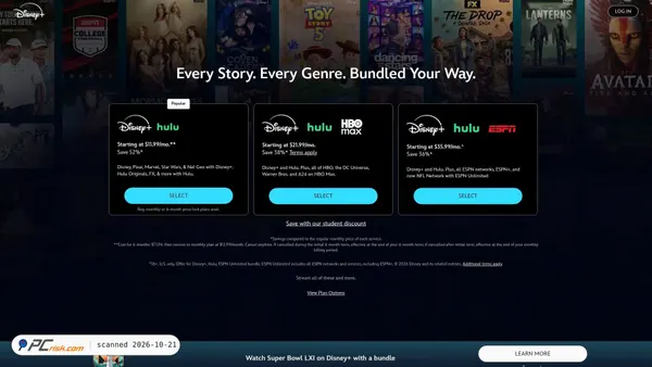 Captura de ecrã de disneyplus.com