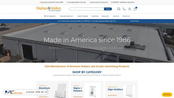displaysandholders.com screenshot