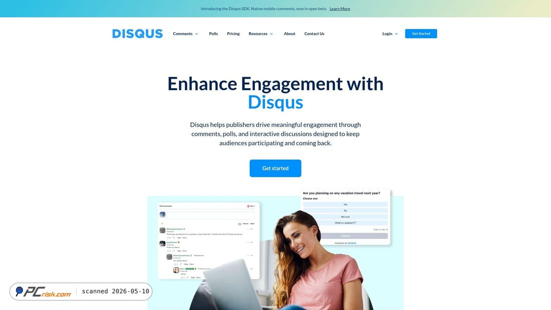 Captura de pantalla de disqus.com