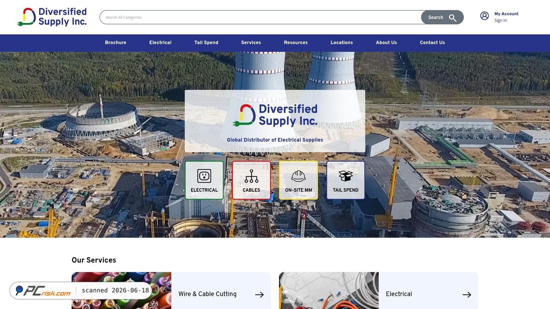 Screenshot of diversifiedsupply.com