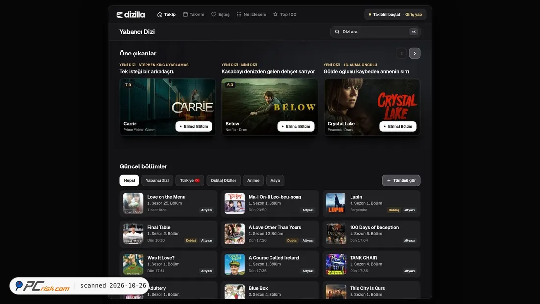 Screenshot von dizilla.club