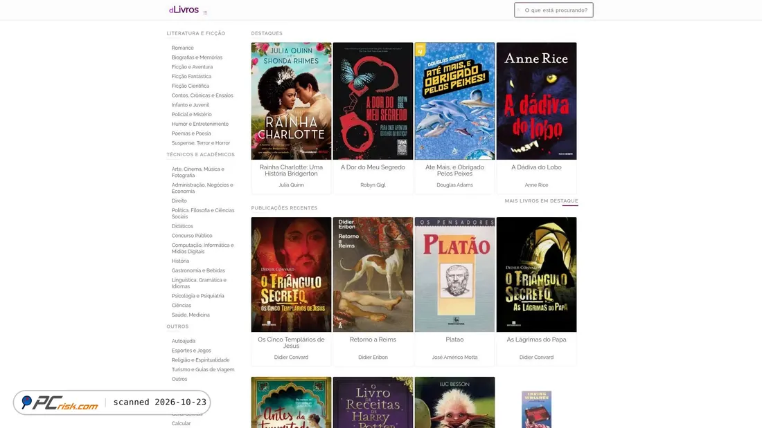 Screenshot of dlivros.com