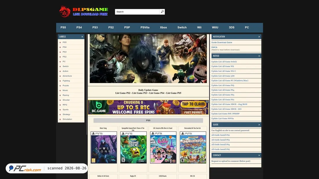 Screenshot of dlpsgame.com