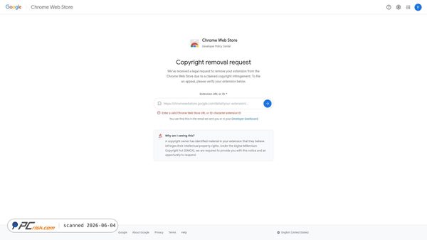dmca-chrome-extensions.click screenshot