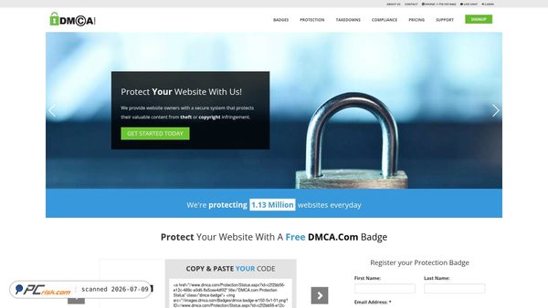 dmca.com screenshot