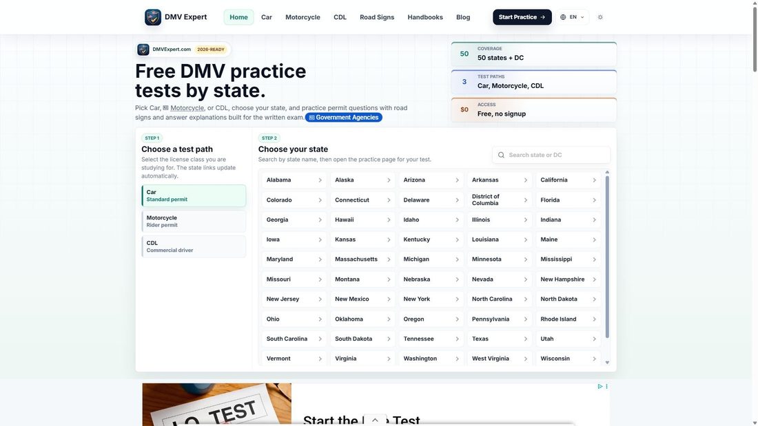 Zrzut ekranu dmvexpert.com