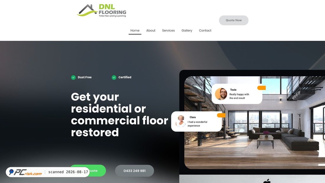 Screenshot of dnlflooring.com.au