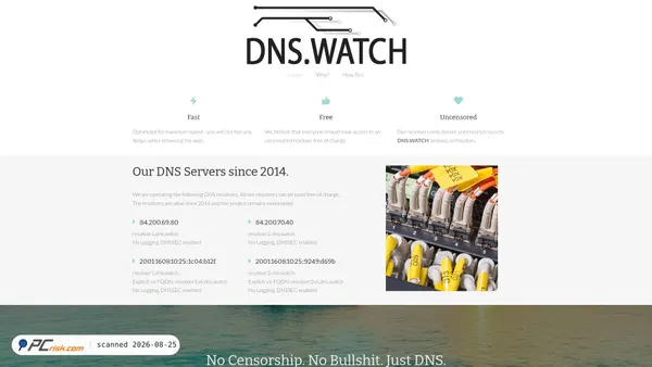 dns.watch screenshot