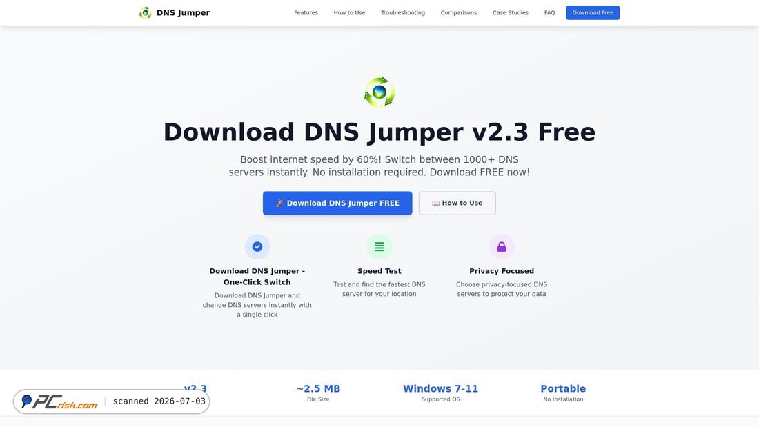 Screenshot of dnsjumper.io