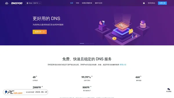 dnspod.com screenshot