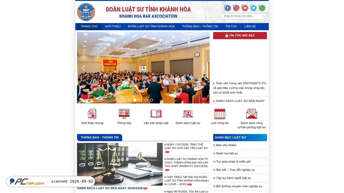 Screenshot of doanluatsukhanhhoa.com.vn