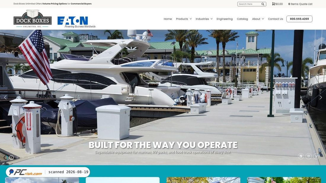 Screenshot of dockboxes.com