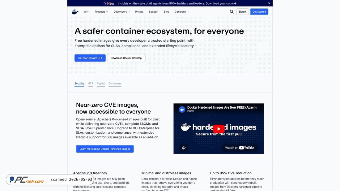 Screenshot van docker.com