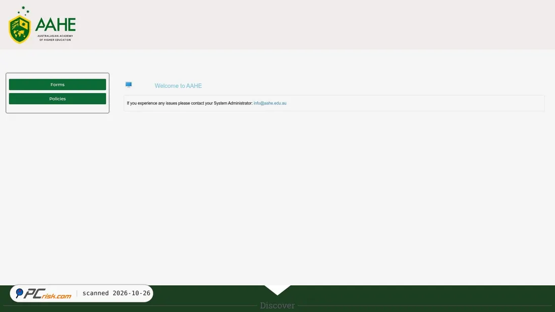 Screenshot of docs.aahe.edu.au