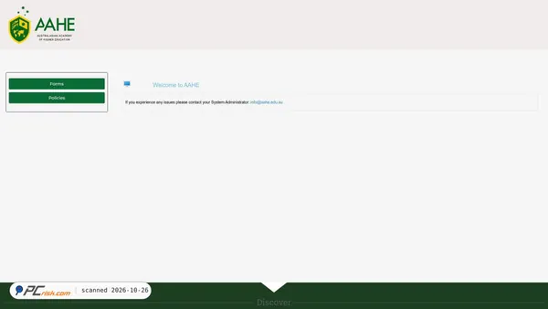 Screenshot van docs.aahe.edu.au