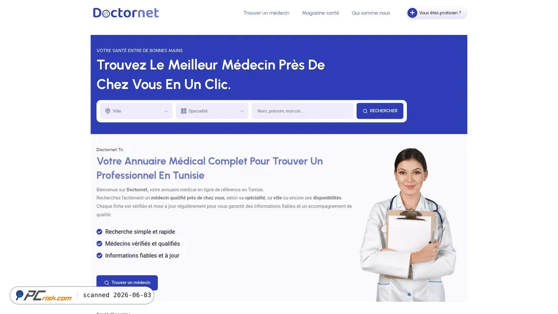 Screenshot of doctornet.tn