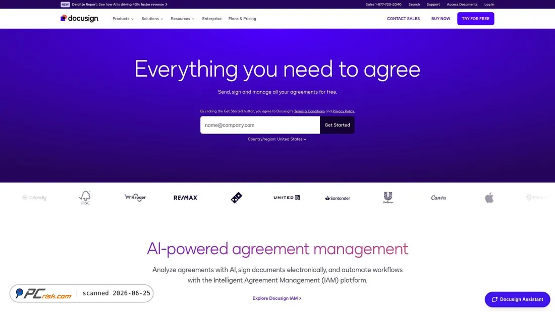 Screenshot di docusign.com