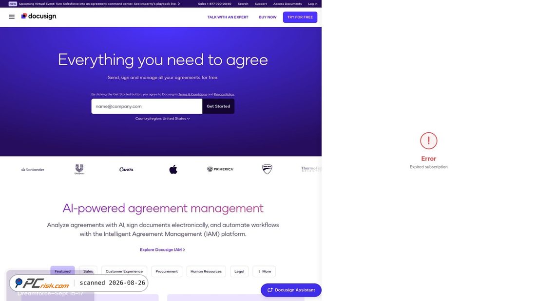Screenshot of docusign.login.adrpowersystem.com