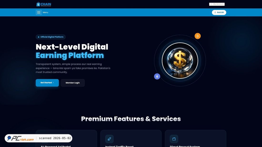 Screenshot von dollarchain.pk