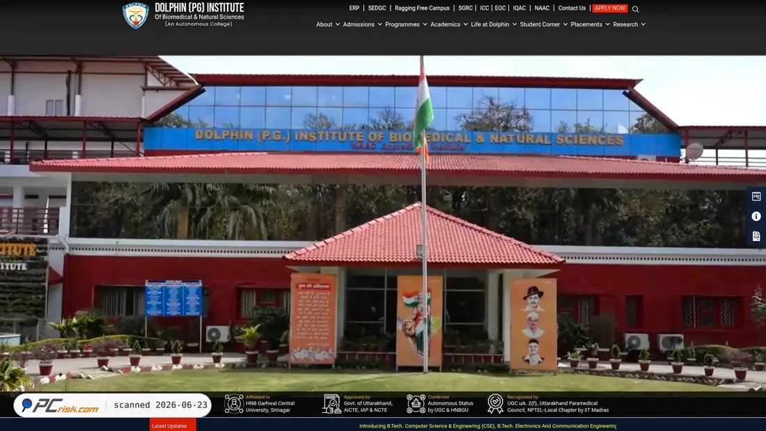 Screenshot of dolphininstitute.ac.in