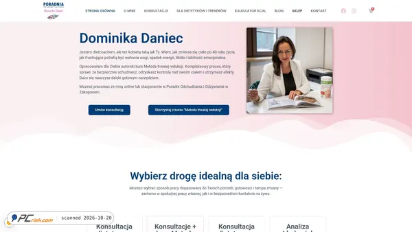 Captura de ecrã de dominikadaniec.pl
