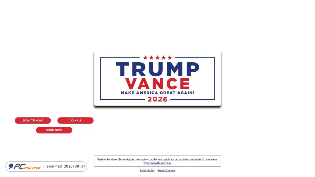 Screenshot of donaldjtrump.com