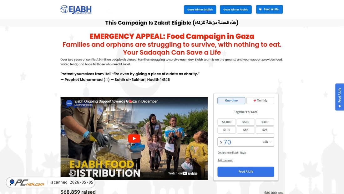 Screenshot von donate.ejabh.org