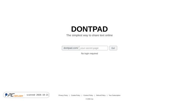 dontpad.com Screenshot