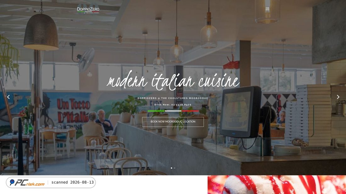 Screenshot of doppiozeropizzeria.com.au