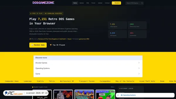 dosgamezone.com screenshot