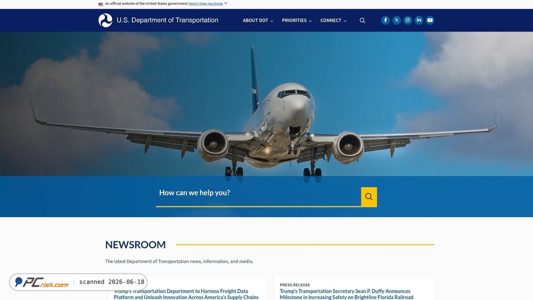 Screenshot of dot.gov