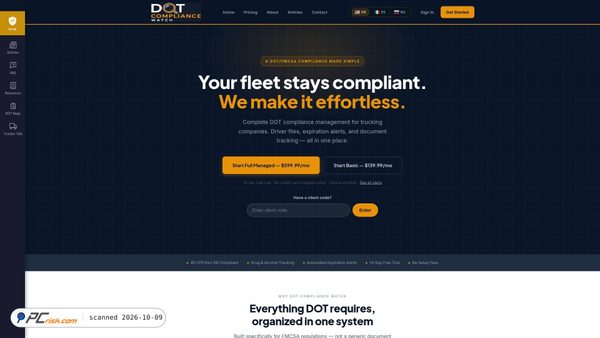 dotcompliancewatch.com Screenshot